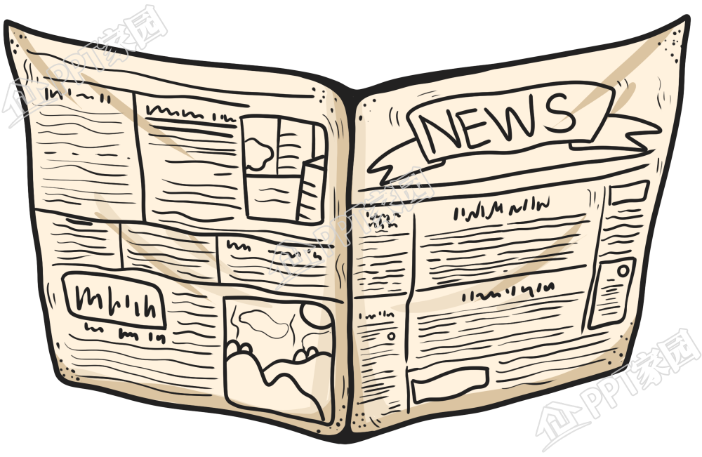 极简复古老旧报纸图片ppt元素免抠素材