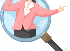 职场办公放大镜里职场女生图片人物卡通手绘免抠素材下载推荐