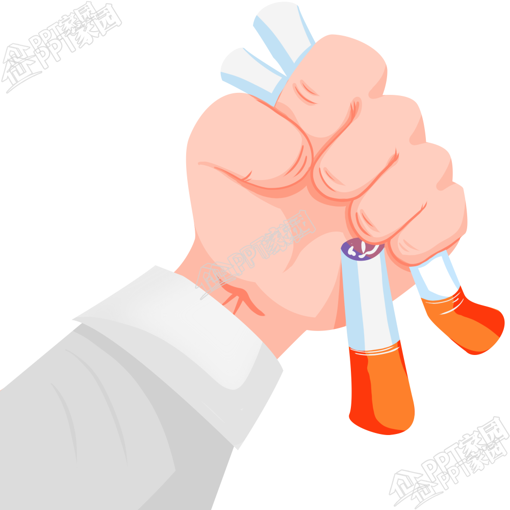 公益主题捏断烟图片卡通手绘免抠素材
