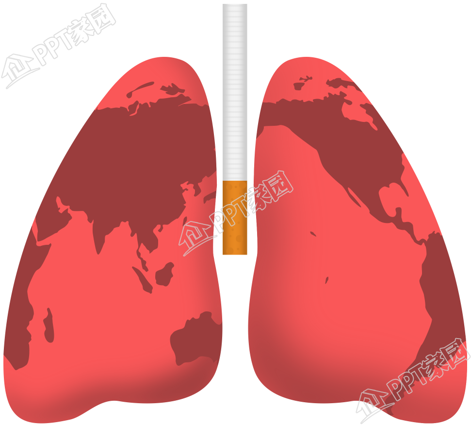 宣传吸烟危害肺部图片卡通手绘免抠素材
