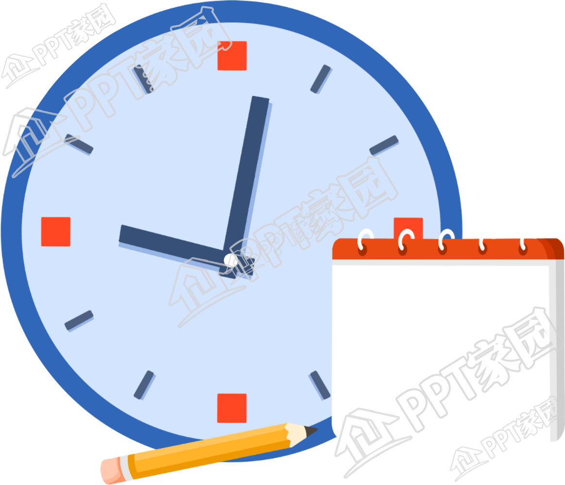 钟表日历倒计时图片卡通手绘免抠素材