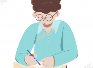 卡通开学季学生上课看书png素材人物元素下载推荐