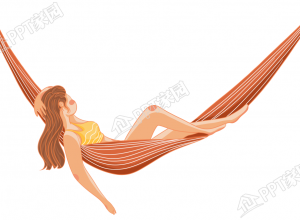 卡通插画休闲生活假期出游躺在吊床睡觉休息的女孩图片素材下载推荐
