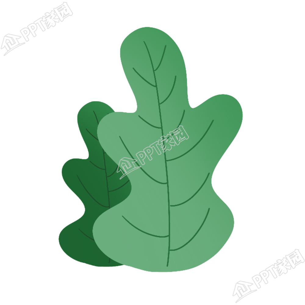 卡通插画绿色大叶植物矢量图片素材下载推荐