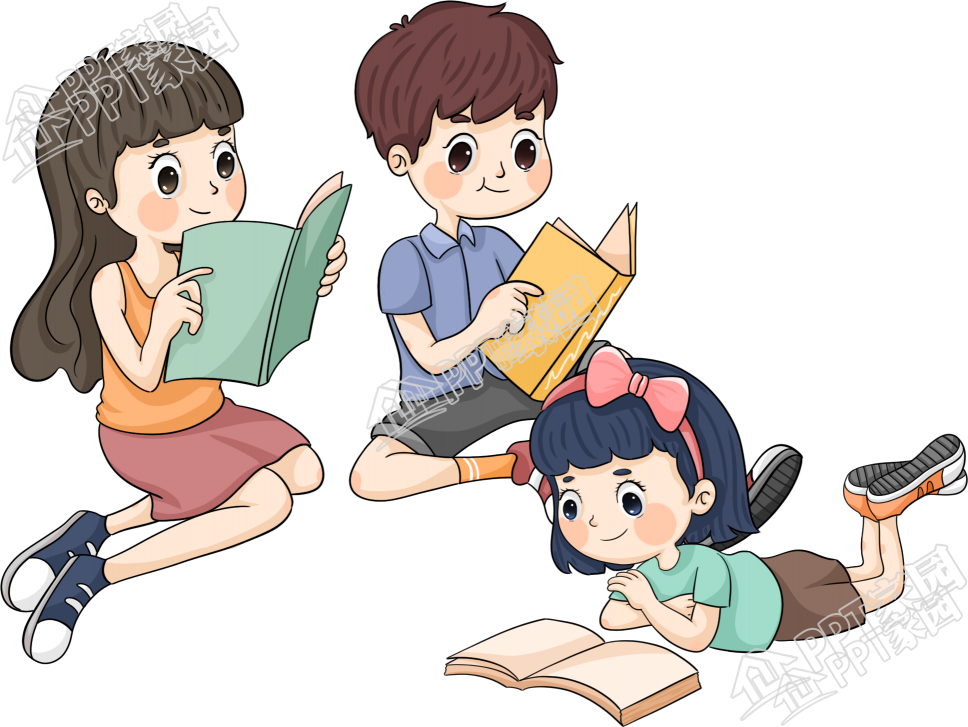 卡通手绘男孩女孩人物读书学习休闲娱乐活动免抠透明素材下载推荐