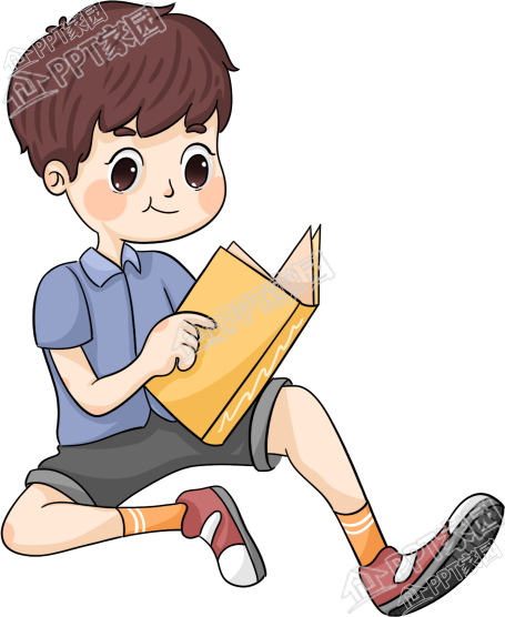 卡通手绘男孩读书学习假期生活计划教育培训免抠透明素材下载推荐