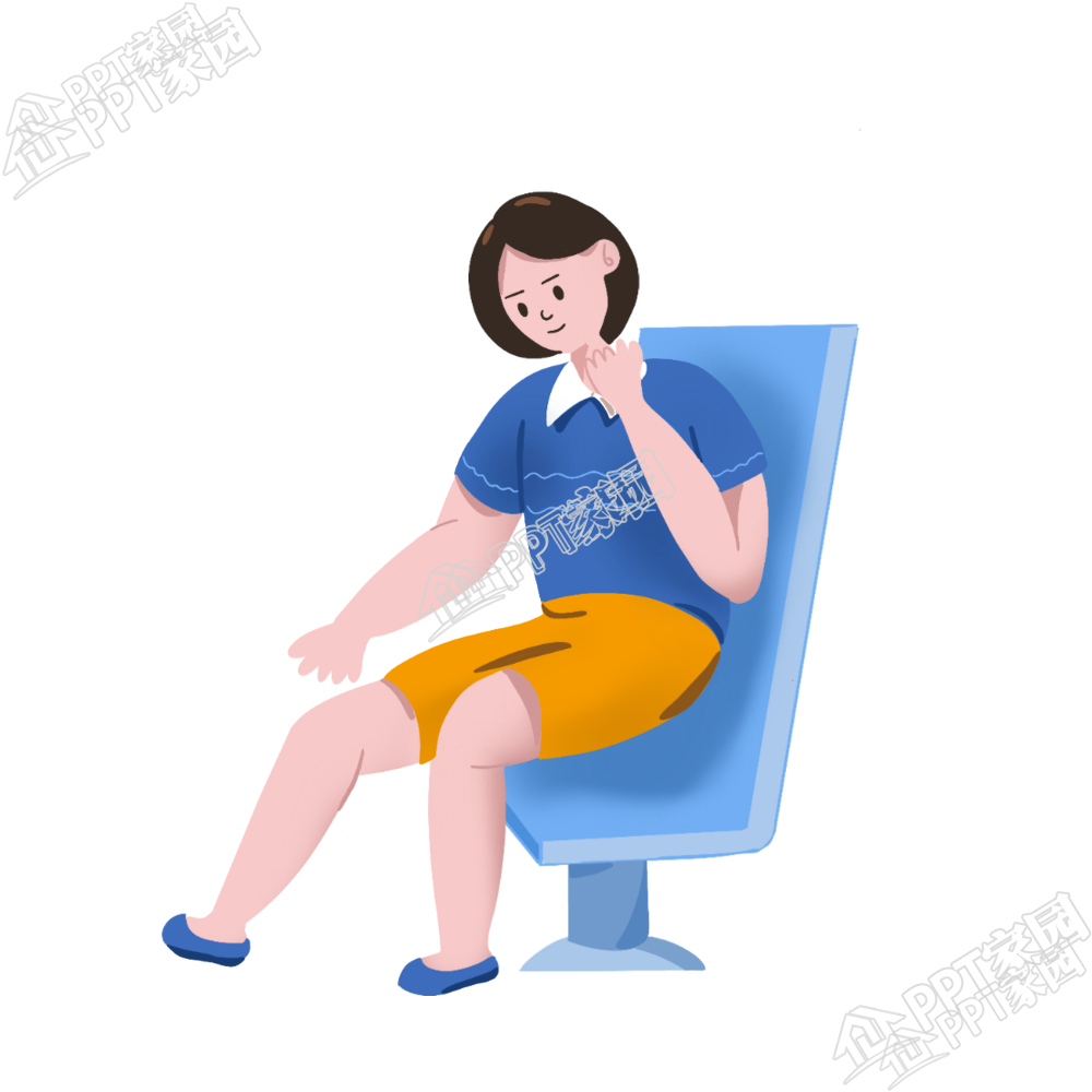 卡通人物女生运动员休息医院就诊微笑免抠素材