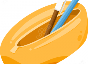 卡通手绘学习工具拉开的铅笔袋文具图片素材下载推荐