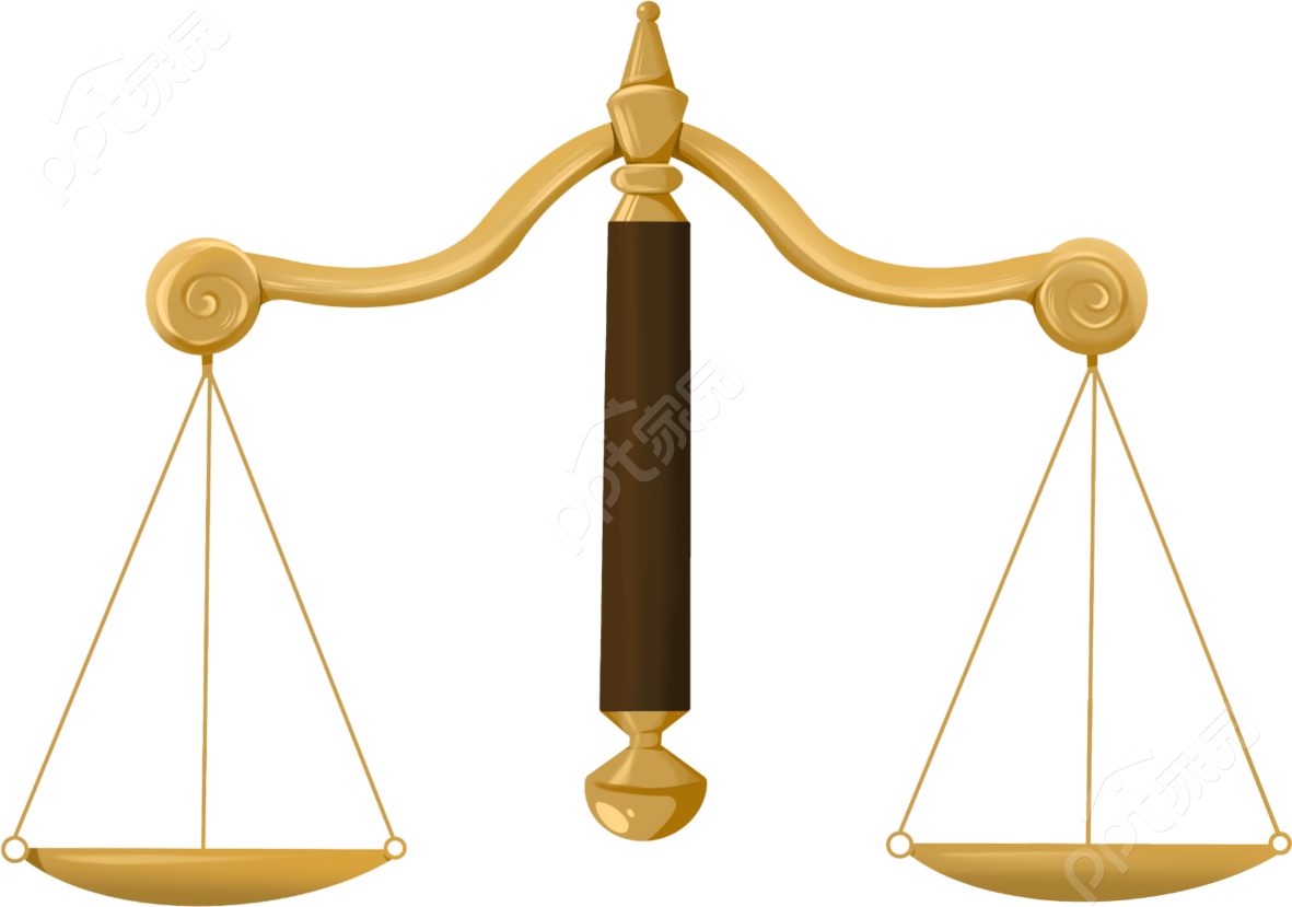卡通手绘司法公正宣判法制宣传金色天平矢量图片素材