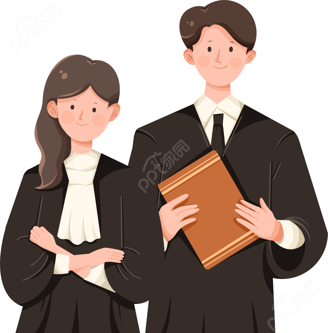 卡通手绘法官律师法律咨询宣传矢量图片素材