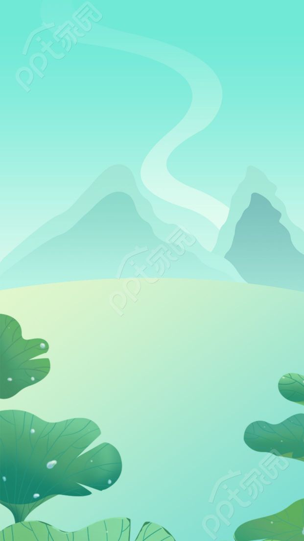 手绘清新小升初衔接教育补习班青色山水背景图片素材