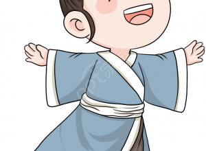 卡通手绘人物小男孩穿古代服饰娱乐活动免抠素材下载推荐