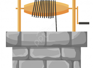 卡通手绘古文化劳动教育水井打水图片免抠素材下载推荐