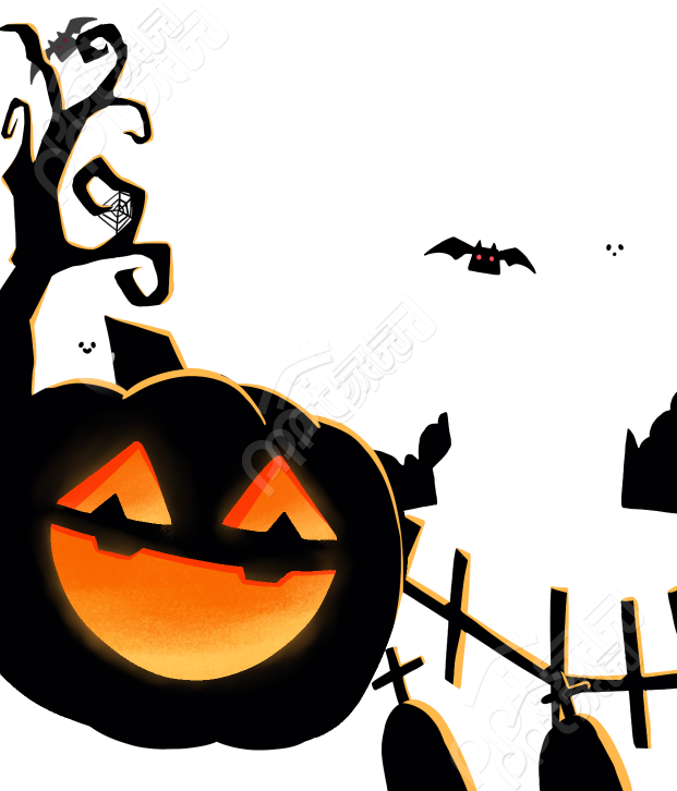 南瓜枯树图片素材