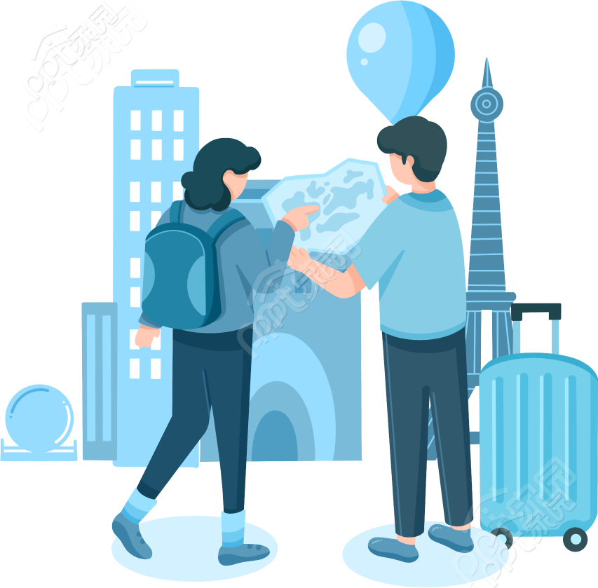 两人出行旅游风景图片