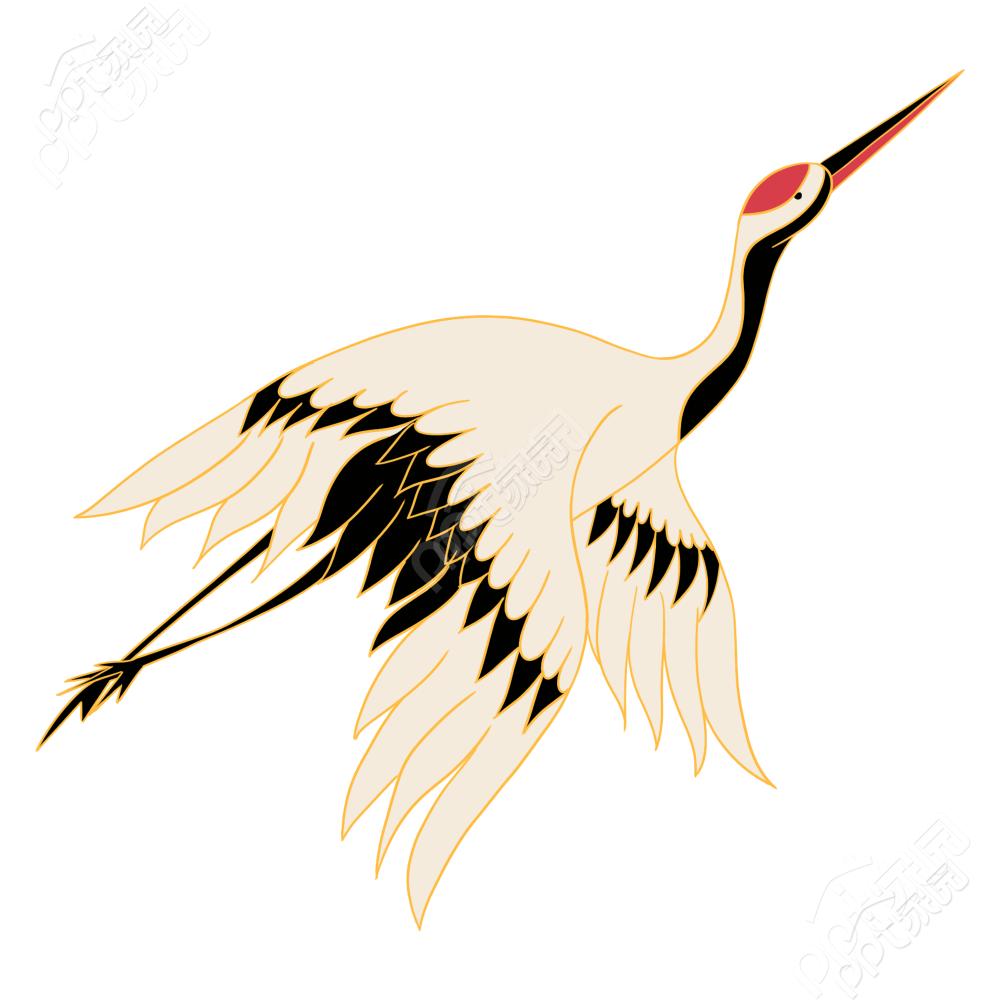 国潮丹顶鹤图片