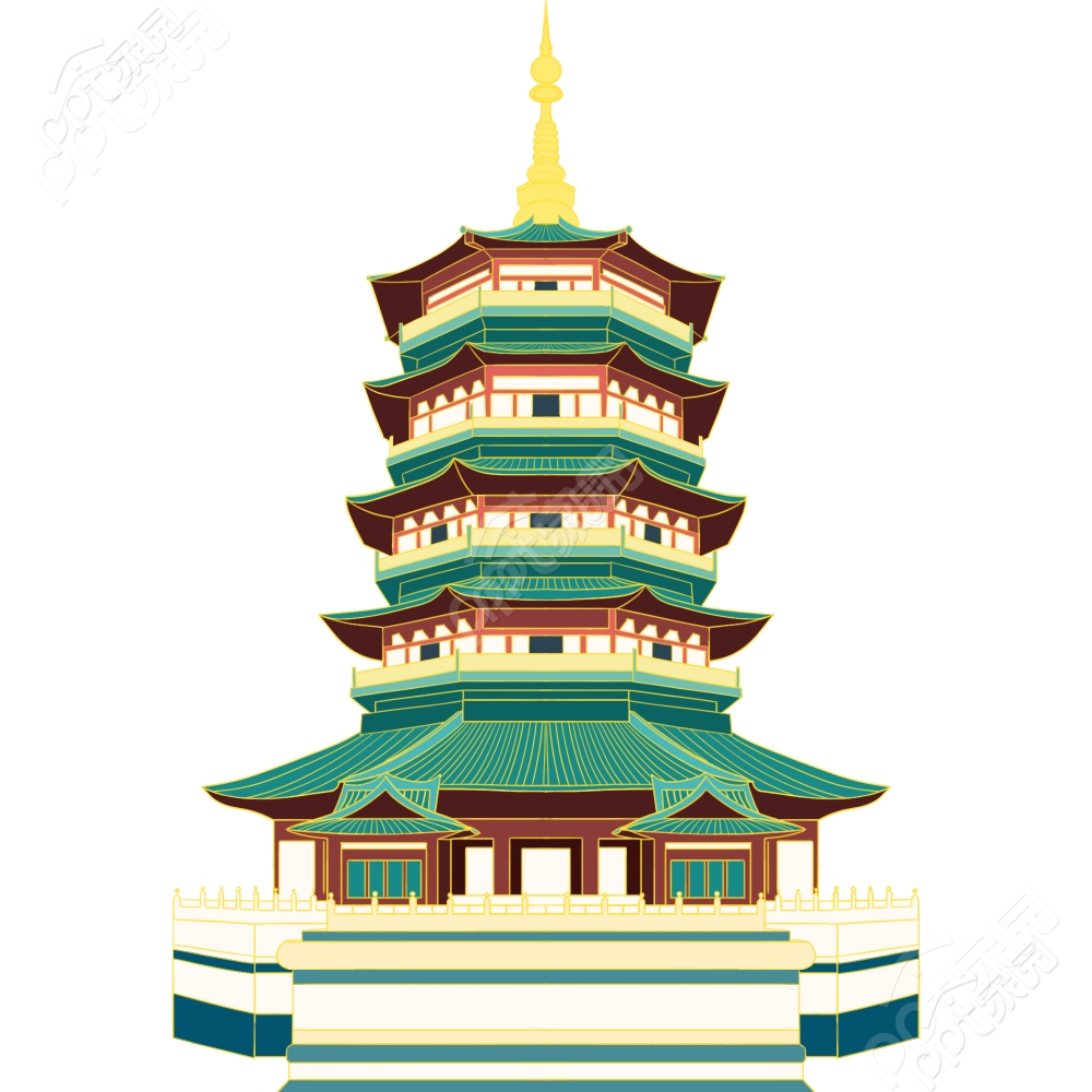 国潮建筑图片素材