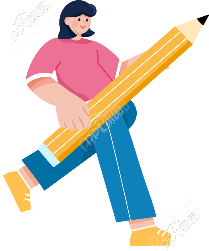 拿铅笔的女生图片素材