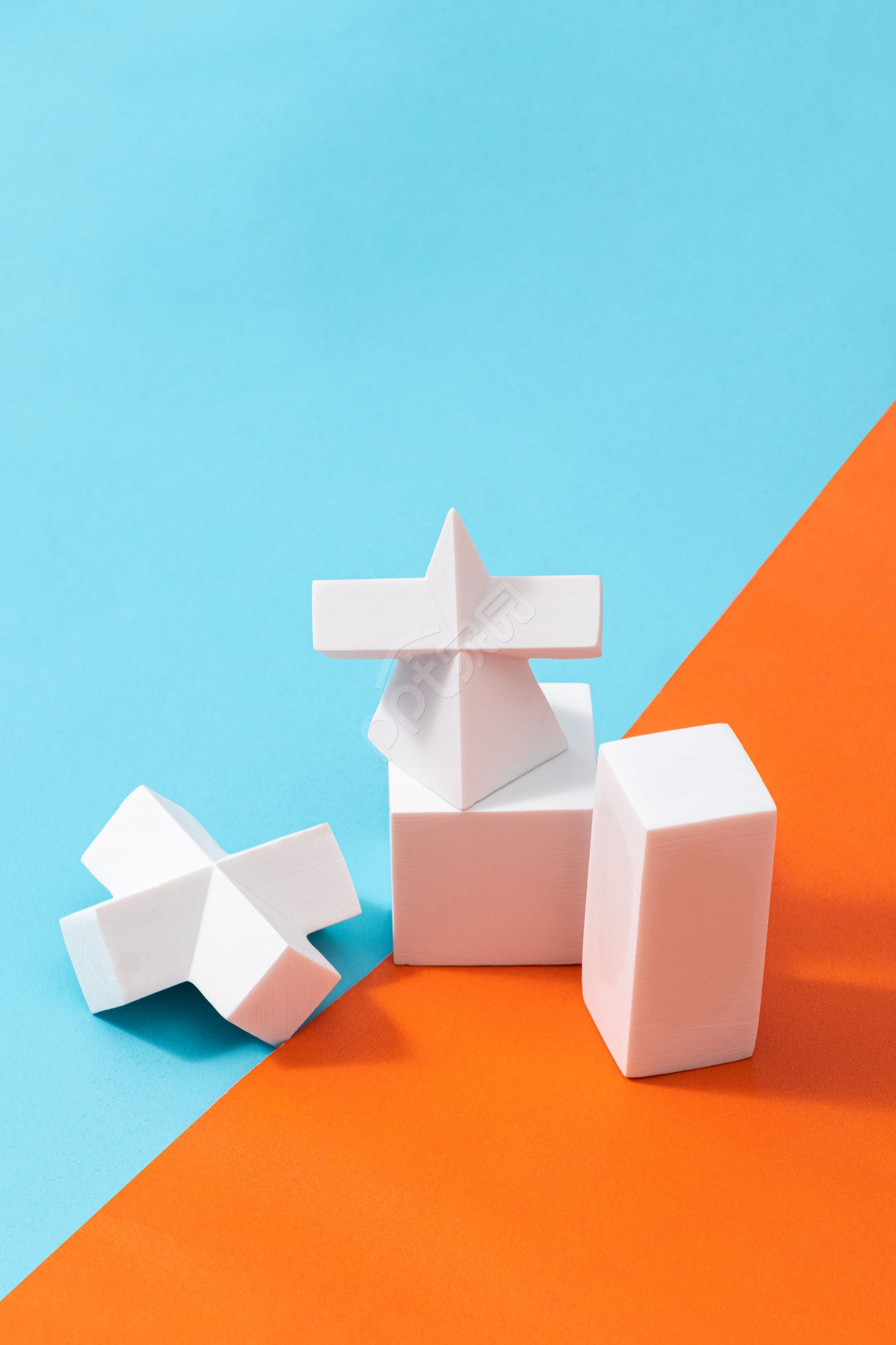 几何蓝色线条商务风PPT背景图模板